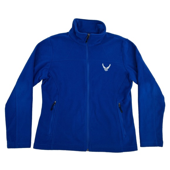 United States Air Force Jacket Women's L Blue Columbia Full Zip Fleece Military - Picture 1 of 10